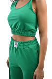 Kadın Askılı Crop Bluz Detaylı Eşofman Takımı 3715-23