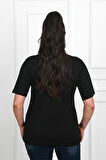 Kadın Büyük Beden Kalp şeklinde Papatya Baskılı T-Shirt 1575-23