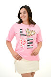 Kadın Büyük Beden Love Baskılı T-Shirt 1577-23