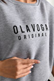 Kadın Yazı Baskılı Bisiklet Yaka Sweatshirt 1617-24