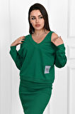 Kadın Askılı Sweatshirtli Elbise 3711-23