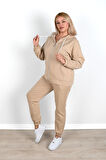 Kadın Büyük Beden Lastikli Eşofman Takımı 8044-24