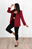 Kadın Astarlı Büyük Beden Blazer Ceket 0101-1