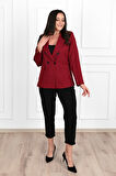 Kadın Astarlı Büyük Beden Blazer Ceket 0101-1