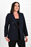 Kadın Astarlı Büyük Beden Blazer Ceket 0101-1