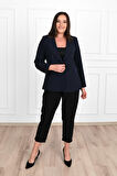 Kadın Astarlı Büyük Beden Blazer Ceket 0101-1