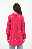 Kadın Nakış İşlemeli Oversize Gömlek 1735-24