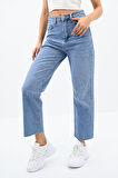 Kadın Yüksek Bel Mavi Mom Jean 4416-25 DPL-725