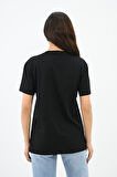 Kadın Gold Taş Baskılı T-shirt 1730-24