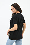 Kadın Gold Taş Baskılı T-shirt 1730-24