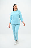 Kadın Büyük Beden Baskı Detaylı Eşofman Takımı 8102-24