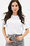 Kadın Taş İşleme Detaylı T-shirt 1750-24