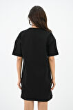 Kadın Baskılı Oversize T-shirt Elbise 5218-24