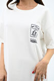 Kadın Baskılı Oversize T-shirt Elbise 5218-24