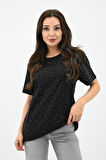 Kadın Taş Baskı Detaylı T-shirt 1749-24