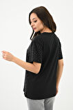 Kadın Taş Baskı Detaylı T-shirt 1749-24