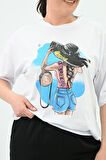 Kadın Büyük Beden Oversize T-shirt Takım 8104-24