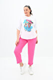 Kadın Büyük Beden Oversize T-shirt Takım 8104-24