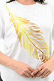 Kadın Büyük Beden Baskı Detaylı T-shirt 1773-2-24