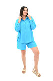 Kadın Büyük Beden Uzun Kollu Şortlu İkili Takım 8127-25