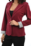Kadın Tek Düğme Detaylı Blazer Ceket 5522