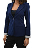 Kadın Tek Düğme Detaylı Blazer Ceket 5522