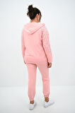 Kadın Büyük Beden Kapüşonlu Taş Süsleme Detaylı Eşofman Takımı 8129-25