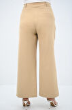 Kadın Pileli Yüksek Bel Bol Paça Pantolon 6299-25