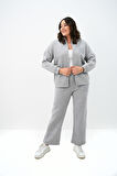Kadın Büyük Beden Fermuarlı İşleme Detaylı Eşofman Takımı 8152-25