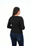 Kadın Büyük Beden Uzun Kollu Basic Bluz 1759-25