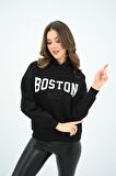 Kadın Kapüşonlu Baskılı Sweatshirt 1627-25