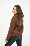 Kadın Kapüşonlu Baskılı Sweatshirt 1627-25