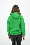 Kadın Kapüşonlu Baskılı Sweatshirt 1627-25