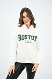 Kadın Kapüşonlu Baskılı Sweatshirt 1627-25