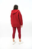 Kadın Büyük Beden Kapüşonlu Çıtçıt Detaylı Tayt Takım 8154-25
