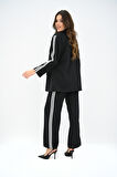 Kadın Şerit Detaylı Oversize Ceket Takım 9007-25