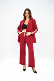 Kadın Şerit Detaylı Oversize Ceket Takım 9007-25