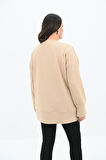 Kadın Büyük Beden Oversize Yırtmaç Detaylı Sweatshirt 1865-25