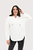 Kadın Büyük Beden Kapüşonlu Oversize Sweatshirt 1895-25