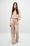 Kadın Truvakar Kol Bol Paça Saten İkili Takım 4236-25