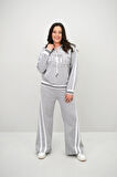 Kadın Büyük Beden Kordonlu Bol Paça Eşofman Takımı 8164-25