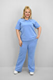 Kadın Büyük Beden Kısa Kollu Polo Yaka Eşofman Takımı 8188-25