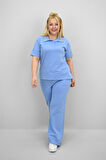 Kadın Büyük Beden Kısa Kollu Polo Yaka Eşofman Takımı 8188-25