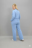 Kadın Büyük Beden Uzun Kollu Polo Yaka Eşofman Takımı 8212-26