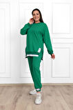 Kadın Büyük Beden Yanları Fermuar Detaylı Eşofman Takımı 3613-23