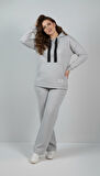 Kadın Büyük Beden Uzun Kollu Kapüşonlu Eşofman Takımı 8228-26
