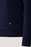 Erkek Triko Lacivert Bisiklet Yaka Baklava Desenli Slim Fit Pamuklu Kazak NCS JEANS 3745