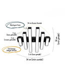 Parrılla ( Siyah Kasa, Beyaz Işık ) Ledli Modern Plafonyer Led Avize, Salon, Mutfak, Oturma Odası