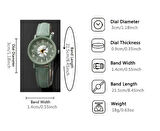 Kadın Papatya Detaylı Yeşil Saat ve Bileklik Seti – Şık & Zarif Kombin ( Kutusuz )