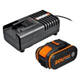 WORX WA3604 20Volt 4.0Ah PowerShare Li-ion Akü ve Akü Şarj Cihazı